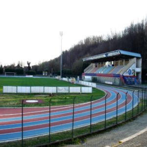 ligne bicolore en piste d'athlétisme