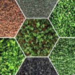 granulats caoutchouc vert et brun