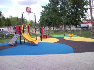 colored rubber playground