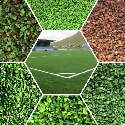 rubber infill color range for artificial grass